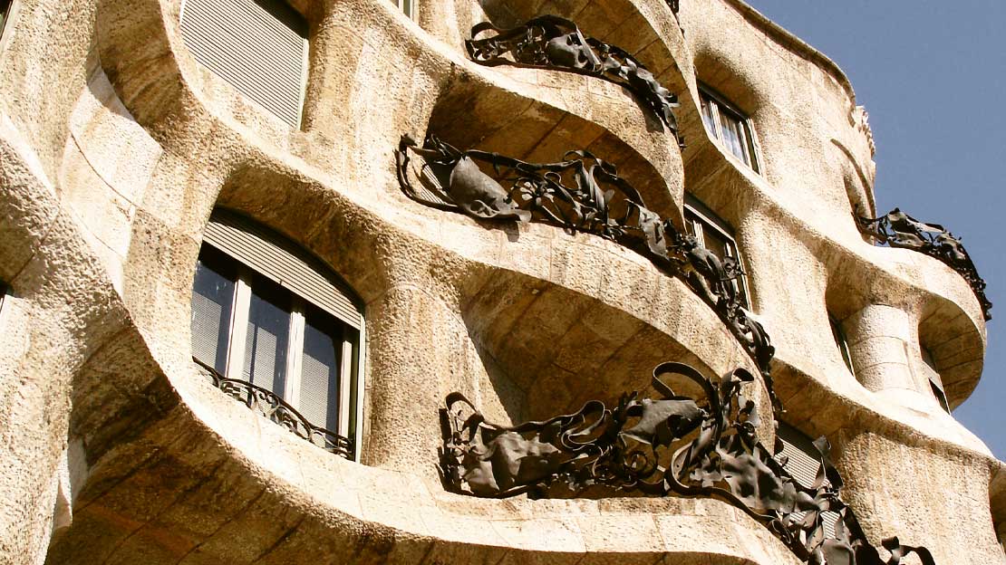 Building façade in Barcelona.