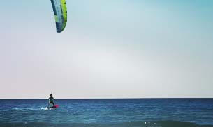 A kite surfer off the coast of Puglia
