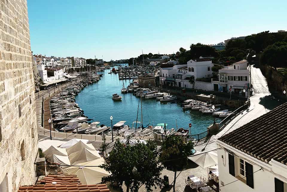 View over the marina in Ciutadella