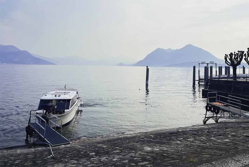 Boat at the shore of Lake Maggiore
