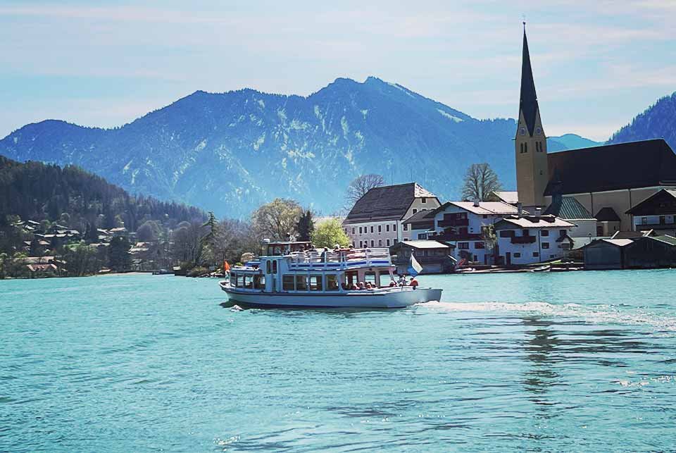 Boat sailing on Lake Tegernsee