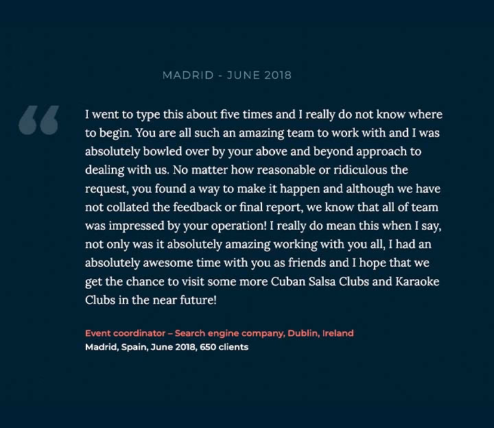 Text of a client review