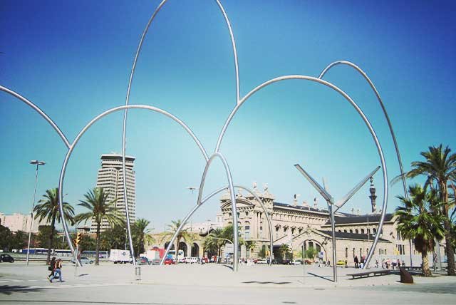 Archways on a street in Barcelona