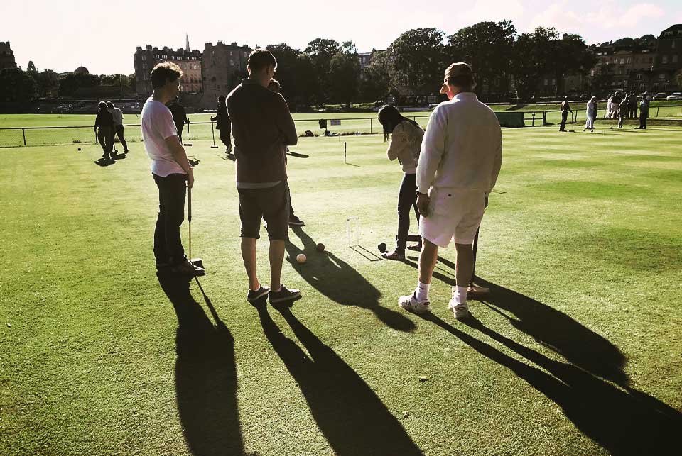 People playing croquet in Bath England