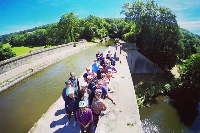 People standing on a bidge
