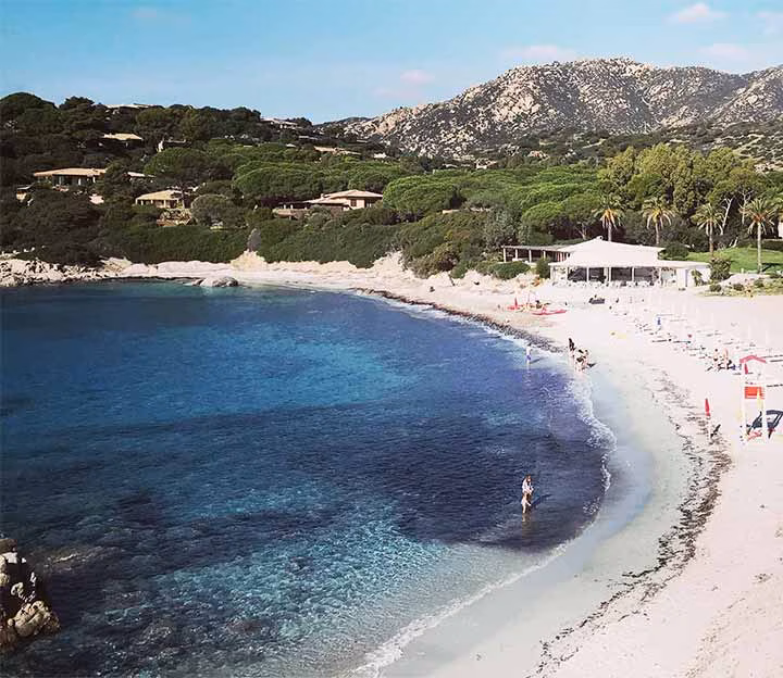 View over a beach and bay in Sardinia