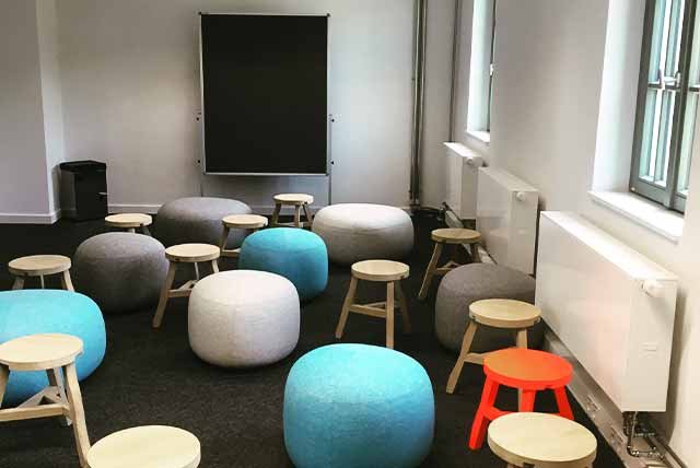 Colourful seats in a meeting room