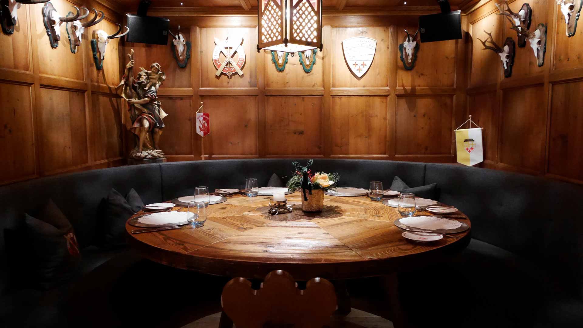 Historic wooden facade in a restaurant