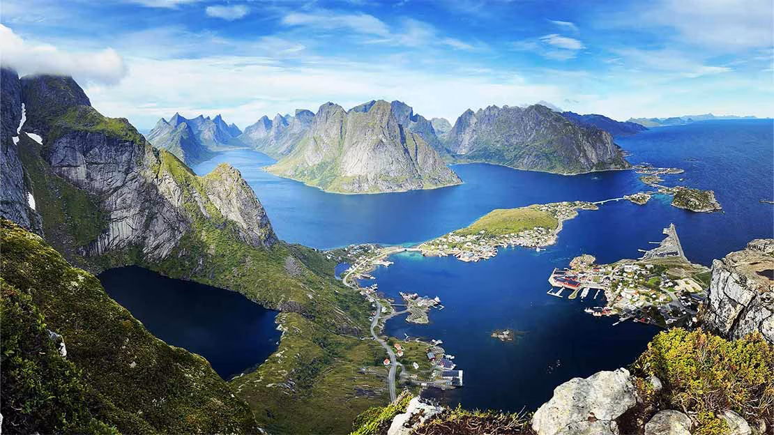 View over the Lofoten islands