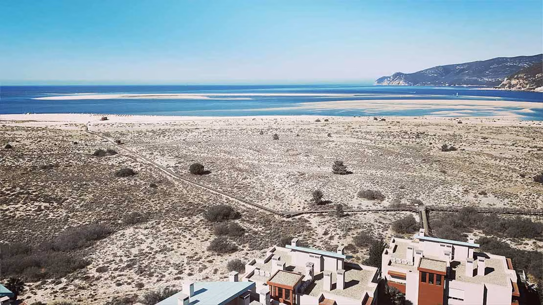 View over the Atlantic coast of Troia, Portugal