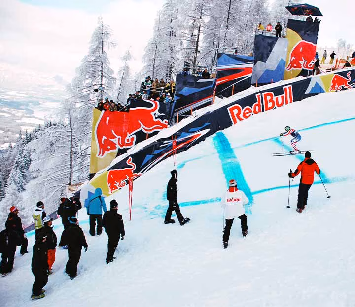 Ski racer on a race course