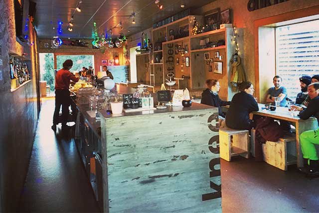 Hip bar in a Swiss mountain resort