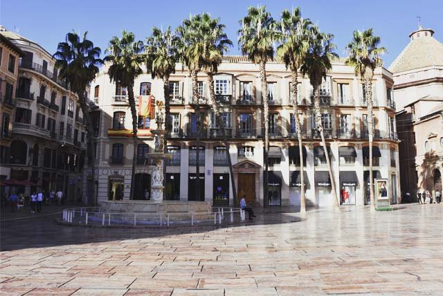 Facade of a grand hotel in Malaga