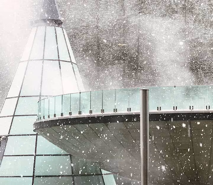 A thermal spa pool in the snow