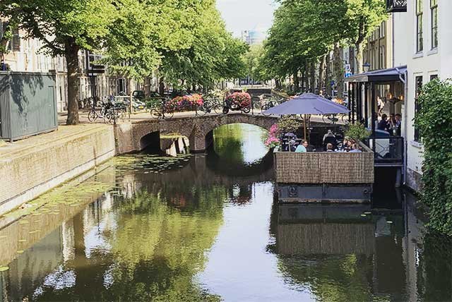 A bridge over a canal in The Hague