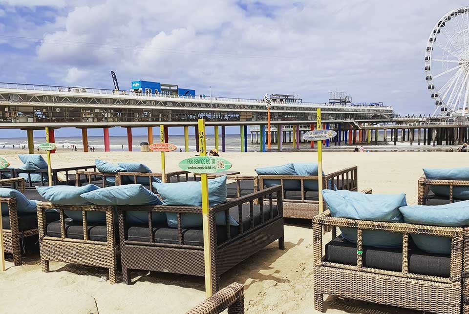 Sofas and seating on the beach