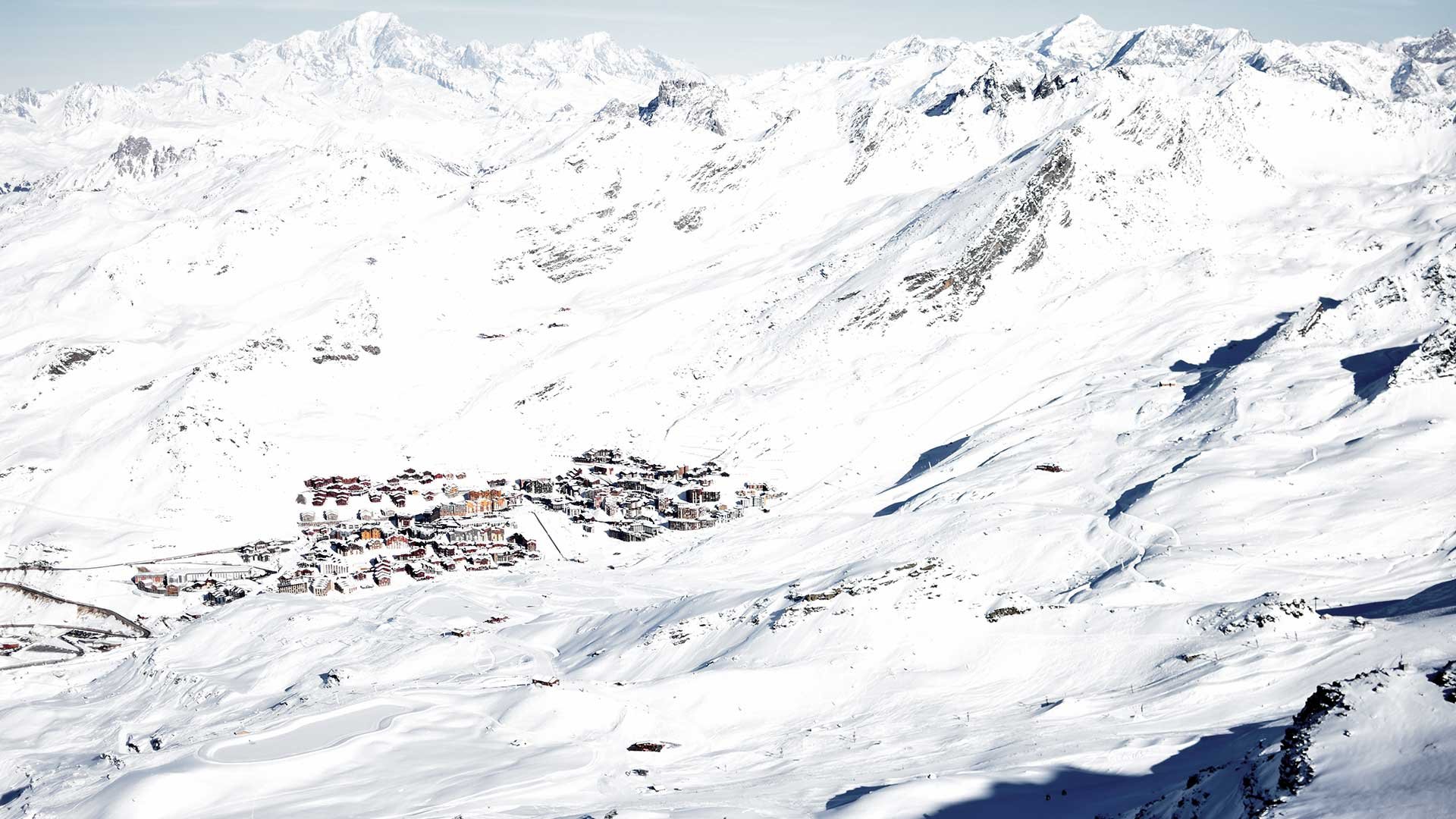 ski resort in the far distance