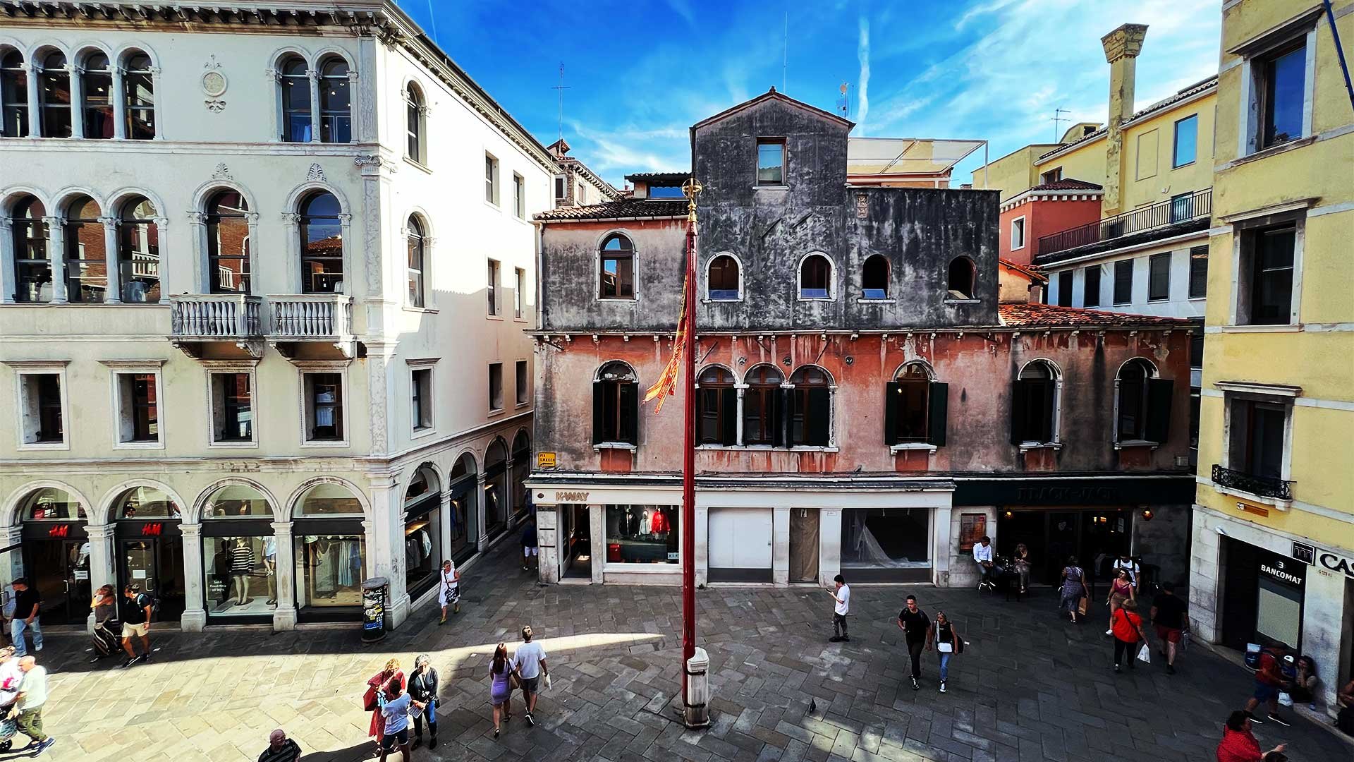 View of central square from a balcony in Venice