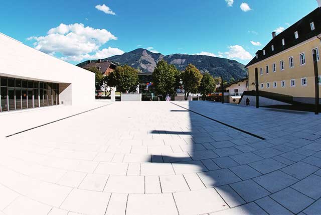 Contemporary courtyard in the mountains