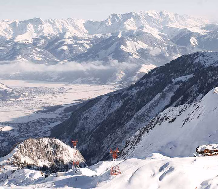 View from a glacier over Lake Zeller