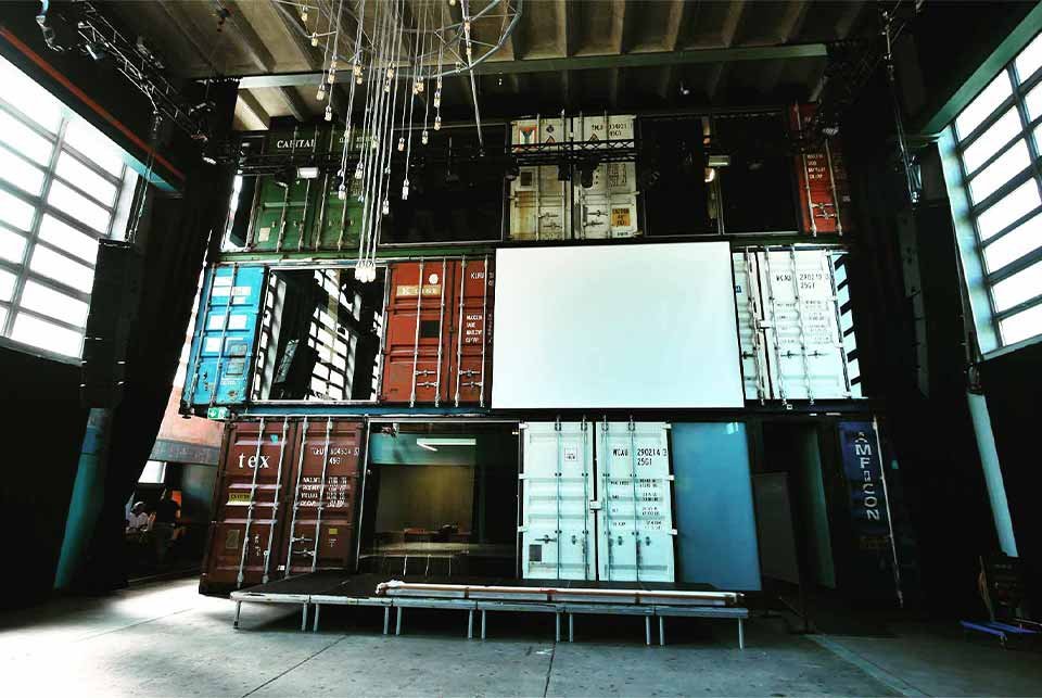 Meeting rooms in shipping containers